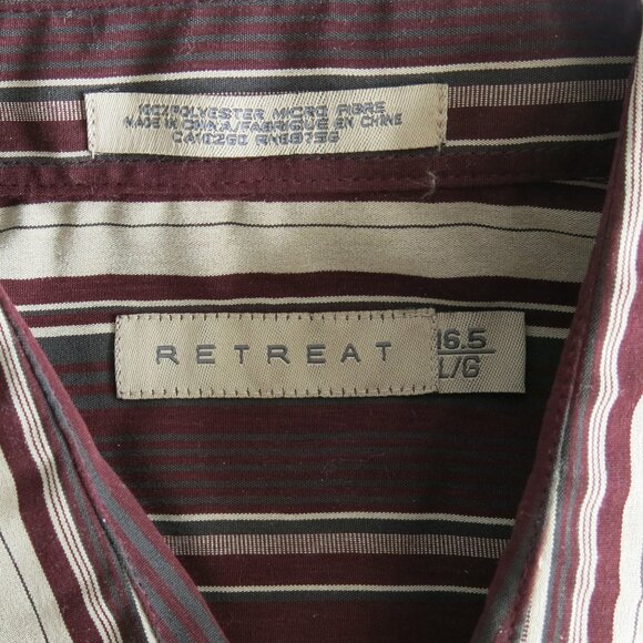 Retreat Multi Color Stripe Button Down Short Sleeve Casual Shirt - Size Large - Picture 4 of 5